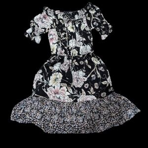 Wonderly black floral off the shoulder dress.